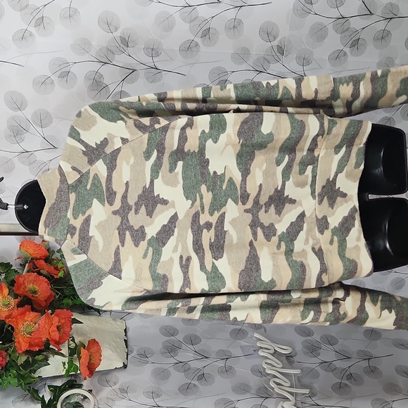 Anthro | Maeve Laney Camo Cowl Neck Pullover Top - Picture 6 of 8